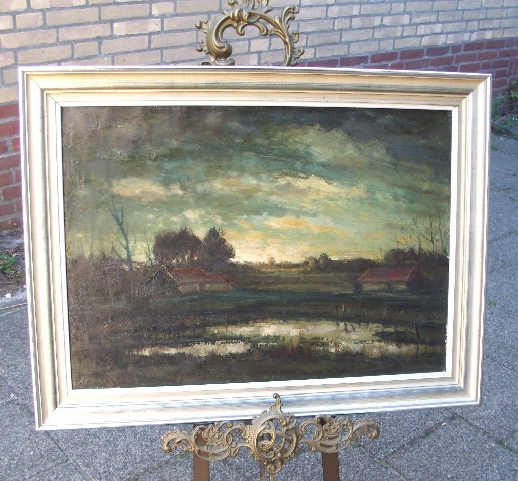 Martinus Johannes Bies (1894-1975)  Peellandschap -, Ophalen of Verzenden