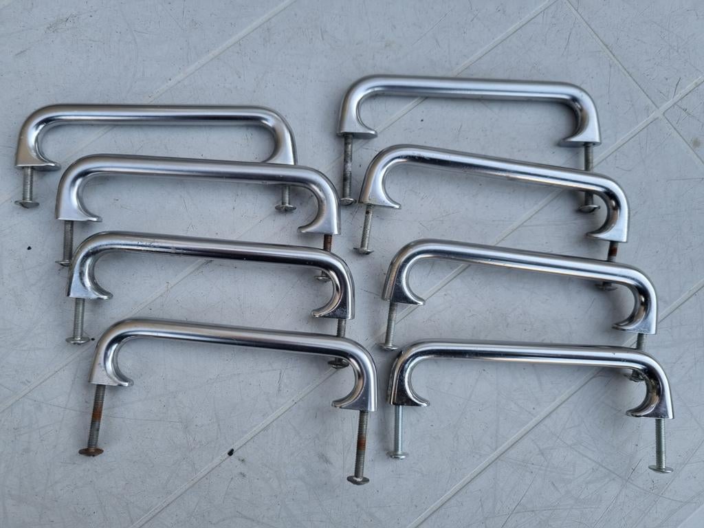 8 lade / deur greepjes  rvs  h.o.h.  11 cm, Ophalen of Verzenden, Gebruikt, Overige kleuren