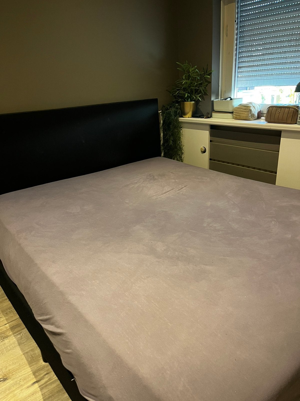2 persoons boxspring, Ophalen, Zwart, Tweepersoons, Stof