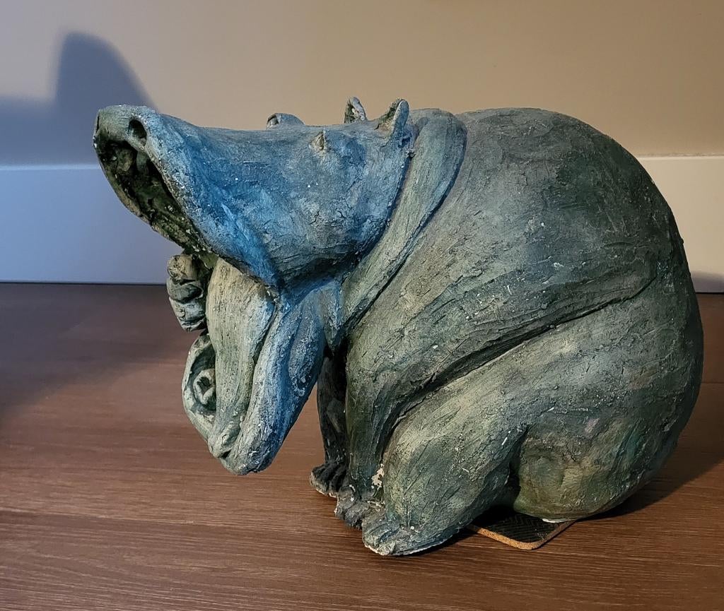 Gipsen beeld nijlpaard, Ophalen, Blauw, Gips, Zoogdier