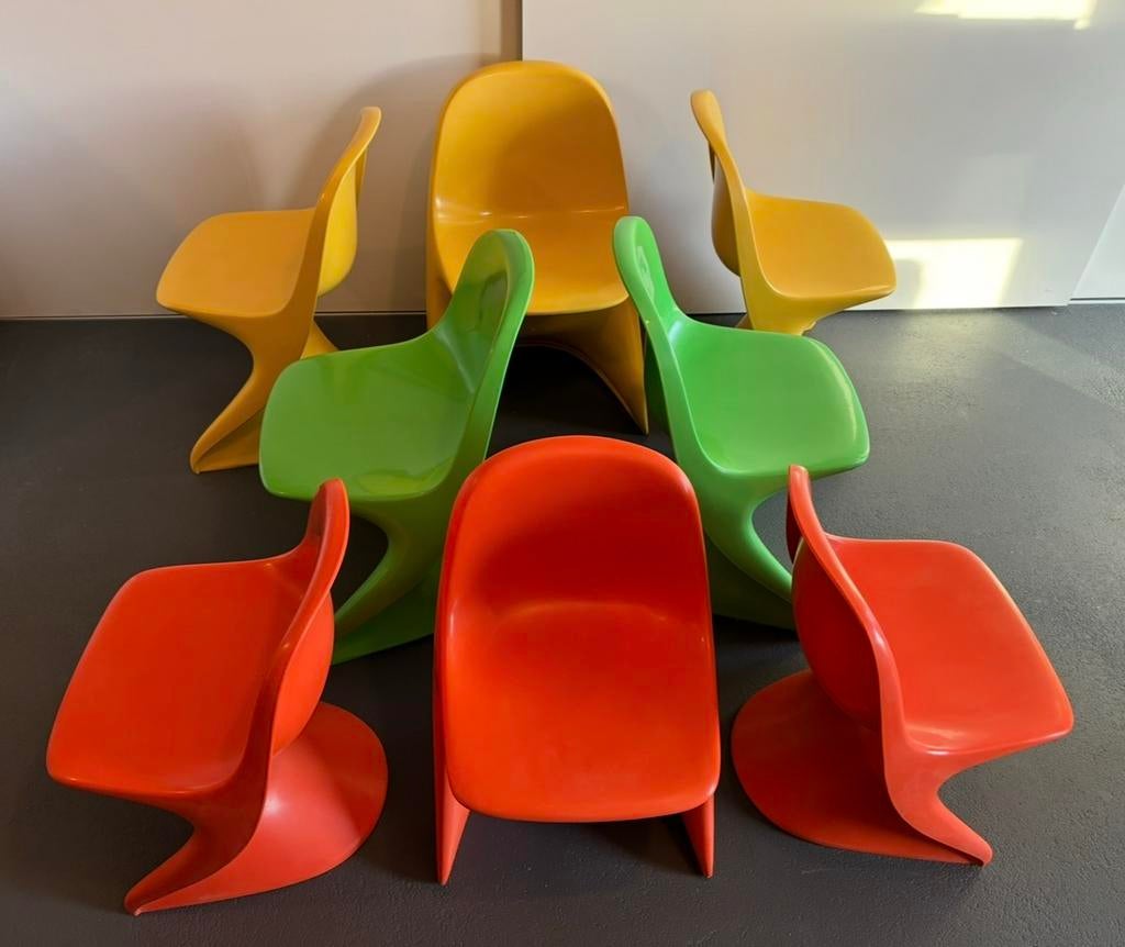 8 Space Age Casalino kinderstoelen - vintage - retro., Ophalen, Huis en Inrichting