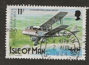 Eiland Man 70, vliegtuigje, Verzenden, Gestempeld