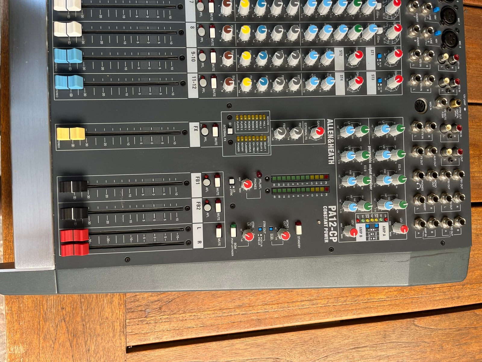 Allen&Heath PA12-CP Mengpaneel met ingebouwde versterker, Ophalen, Zo goed als nieuw, 10 tot 20 kanalen, Microfooningang