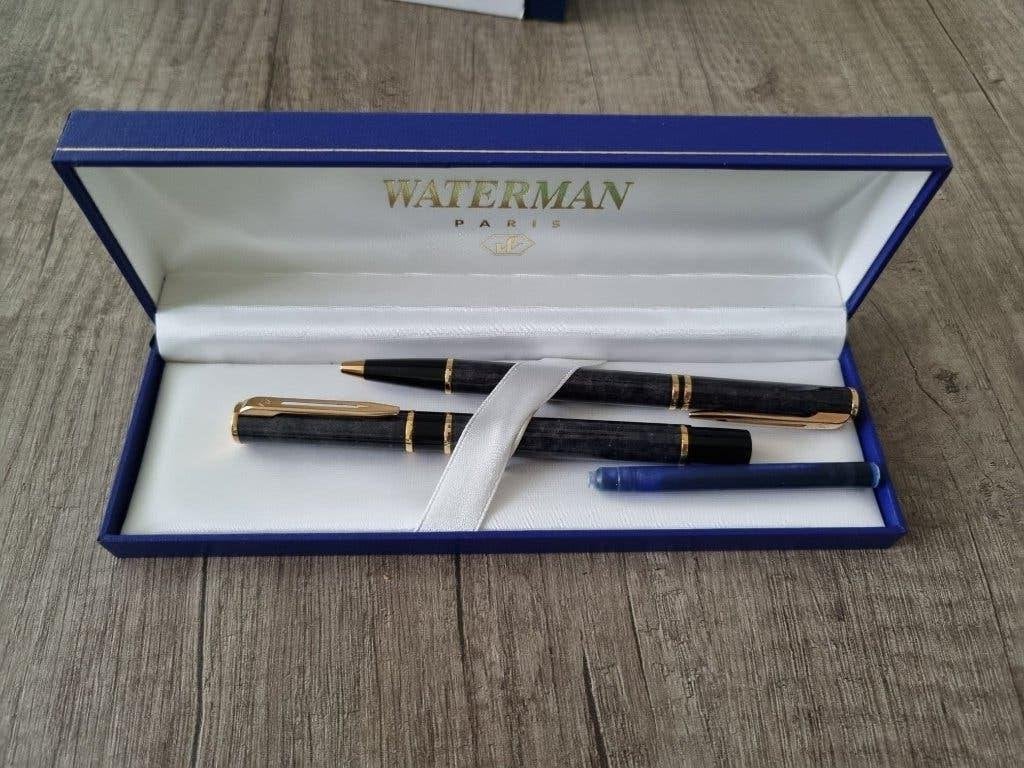 vintage Waterman Lauréat pennenset (vulpen en balpen), Gebruikt, Overige typen, Met doosje, Ophalen of Verzenden