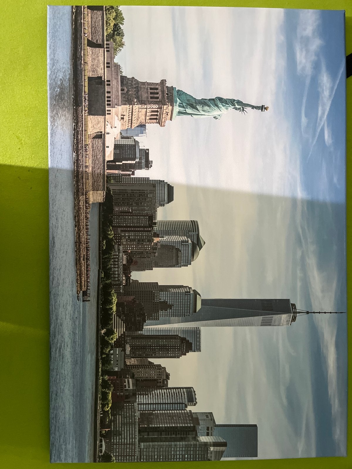 Canvas print New York City Vrijheidsbeeld en skyline, 50 – 75, Ophalen of Verzenden, 75 tot 100 cm, Print