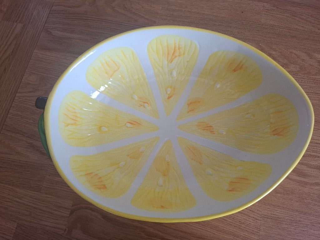 Keramieken citroen fruit schaal, Ophalen, Porselein of Keramiek, Schaal, Zo goed als nieuw