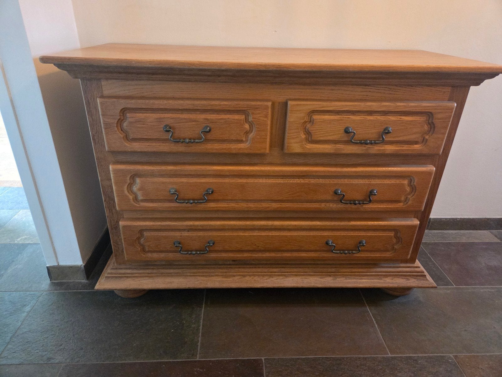 TEAB, Massief Eikenhouten Dressoir met Lades, Ophalen, Gebruikt, 100 tot 150 cm, Klassiek