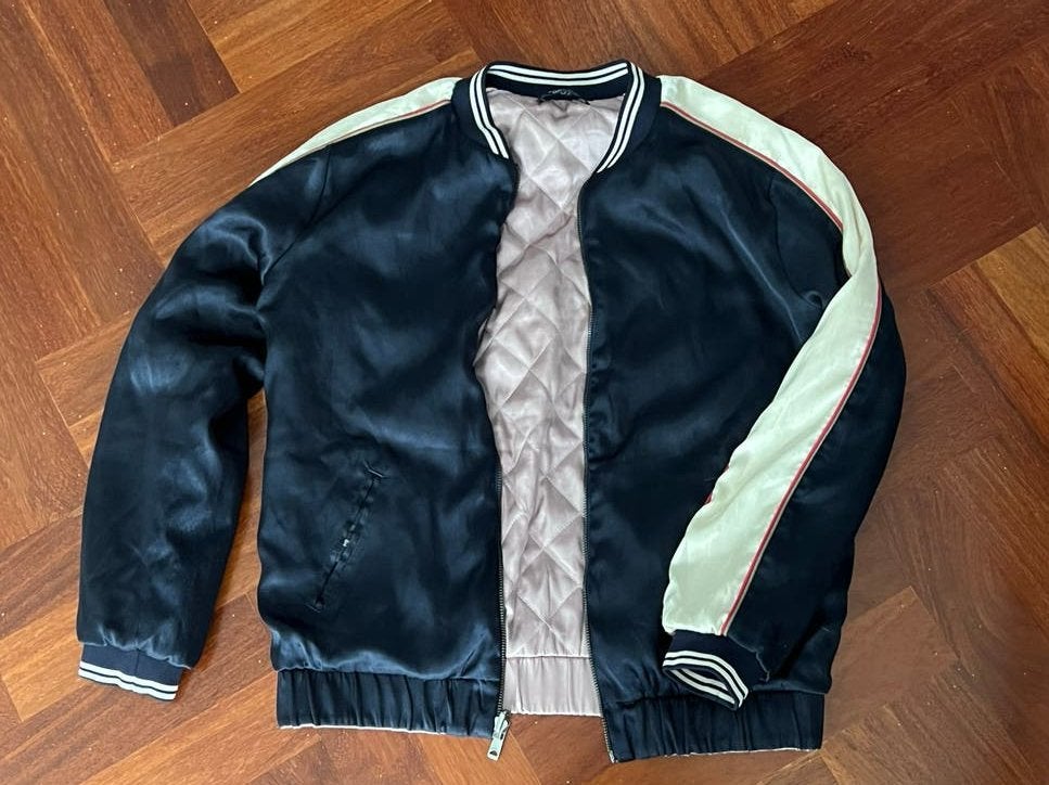 Maison Scotch Baseball jack Donkerblauw/Beige/Roze XS, Ophalen of Verzenden, Zo goed als nieuw, Maat 34 (XS) of kleiner, Meerkleurig