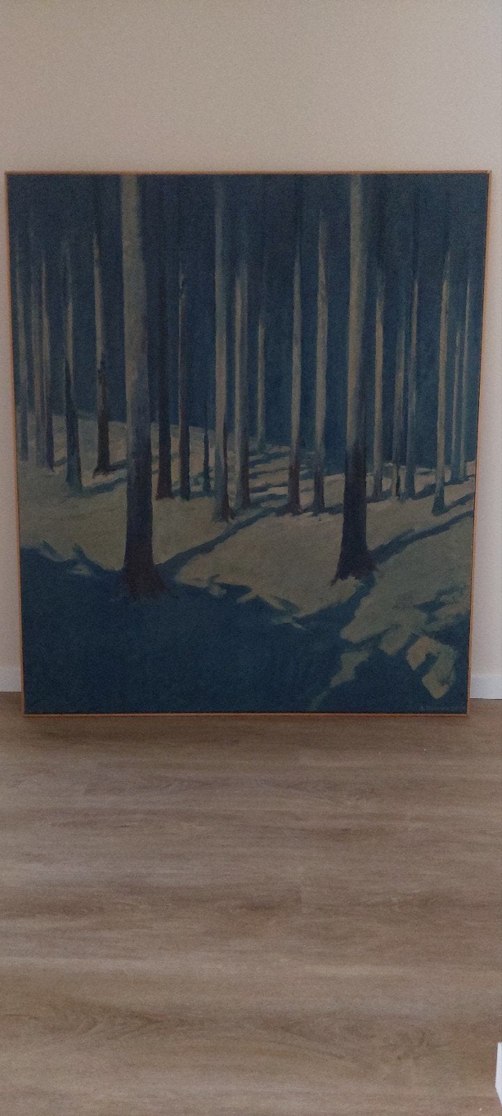 Schilderij B. Timmer (130 b x 150 h), Ophalen, Doek, Realistisch, Landschap