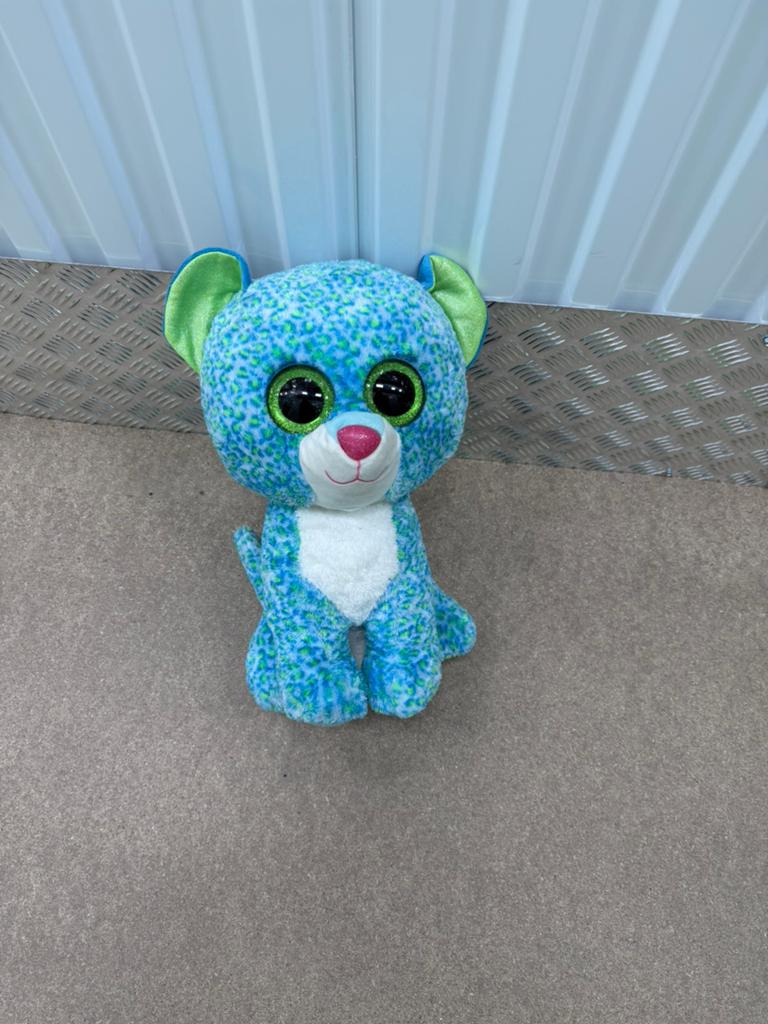 Ty Beanie Boo Aqua Luipaard Knuffel - Zo goed als nieuw, Ophalen, Overige karakters, Overige typen, Blauw