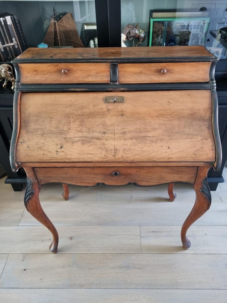 Antiek Wortelhout Bureau - Secretaire, Antiek en Kunst, Ophalen