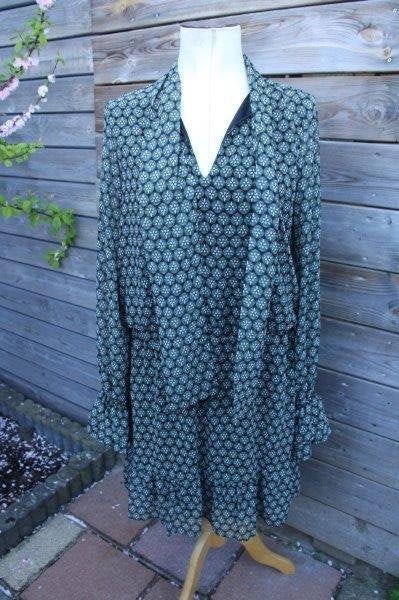 Jurk groen/ zwart Jane Lushka mt M Vaste prijs, Kleding | Dames, Maat 38/40 (M), Ophalen of Verzenden, Zo goed als nieuw, Jane Lushka