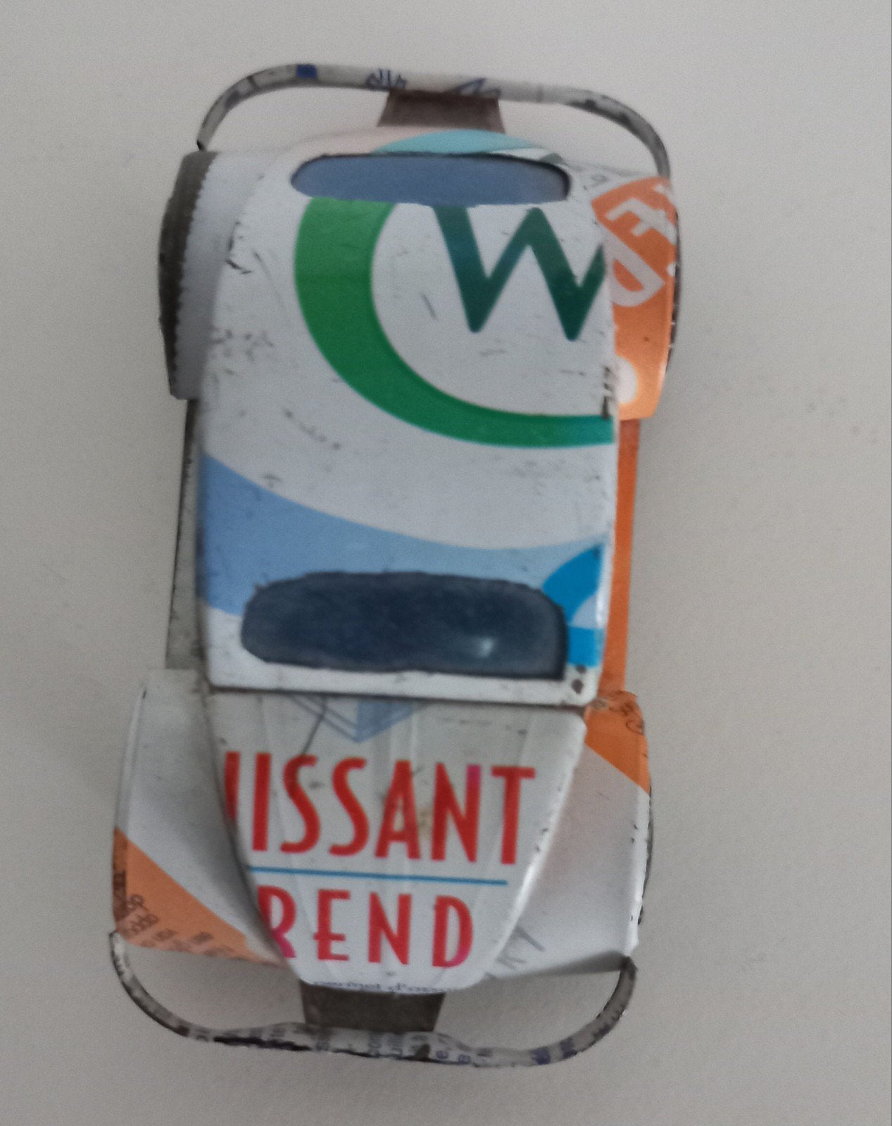 Miniatuur gerecycled vw-kever model., Ophalen of Verzenden