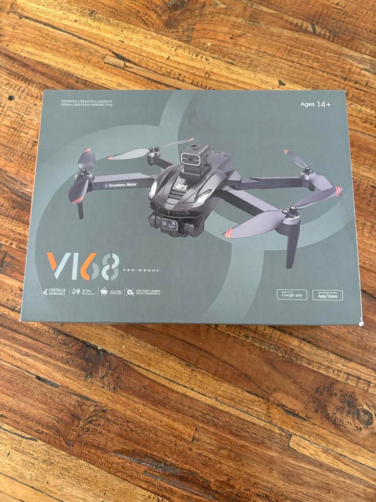 V168 Pro Drone met GPS en dubbele camera, 250 tot 900 gram, Vi, Cameradrone, 100 tot 1000 meter
