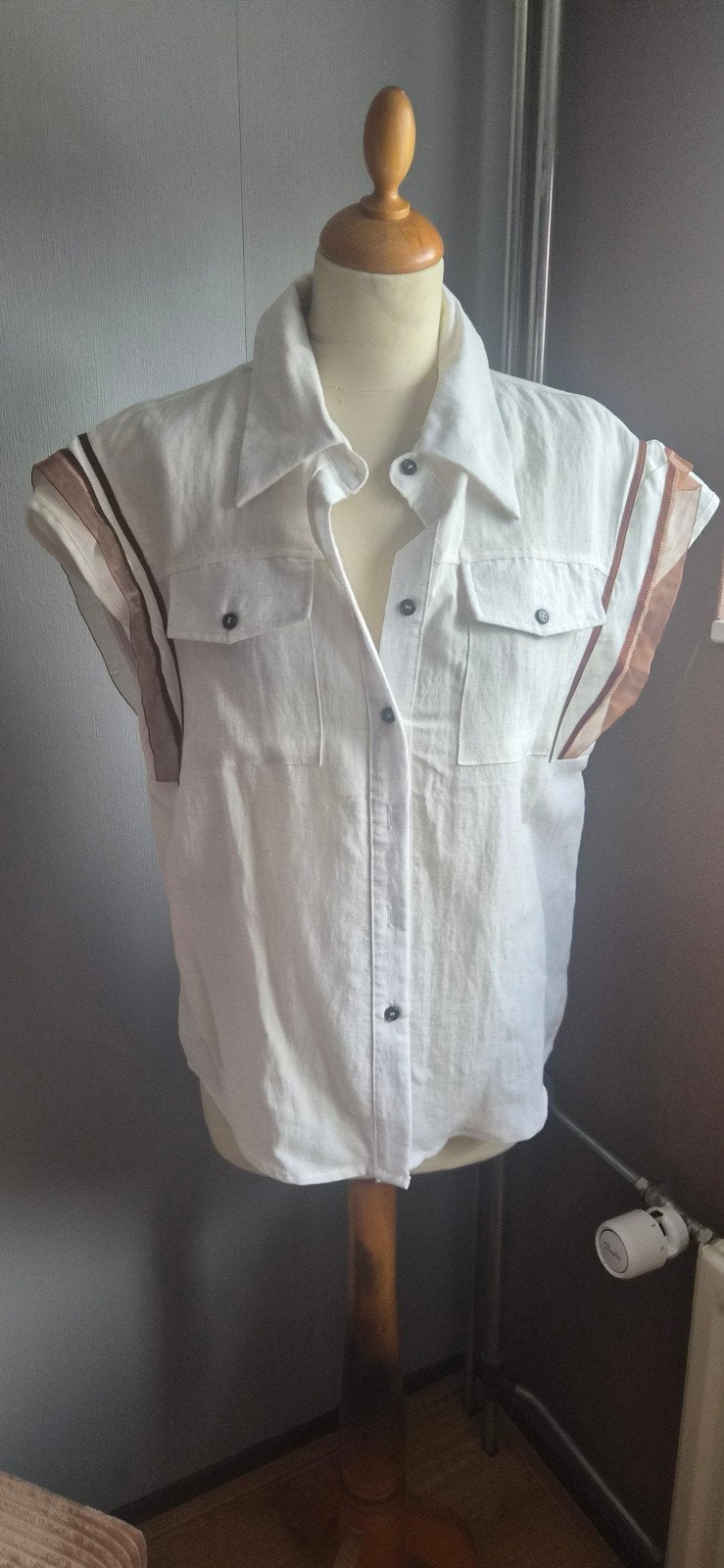 Nieuwe linnen blouse, maat TU, Maat 38/40 (M), Wit, Nieuw, Ophalen of Verzenden