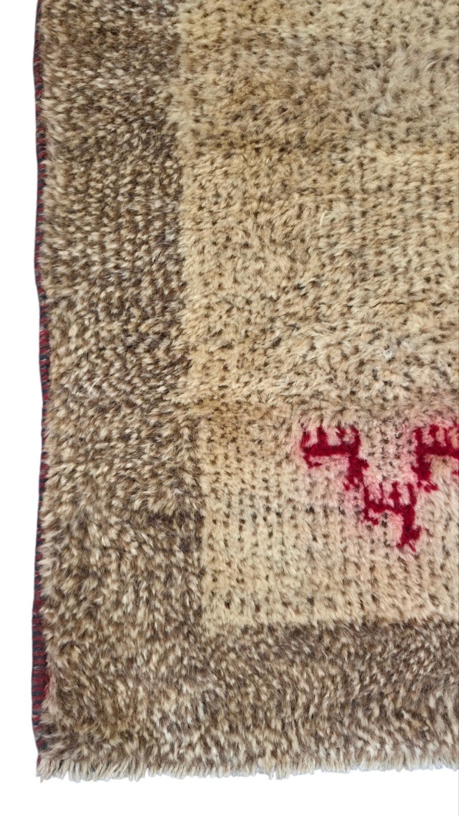Handgeknoopt Persian Gabbeh tapijt modern beige 82x125cm, Gebruikt, Berber, Vintage, Gabbeh, oosters, hype, 100 tot 150 cm, Onbekend