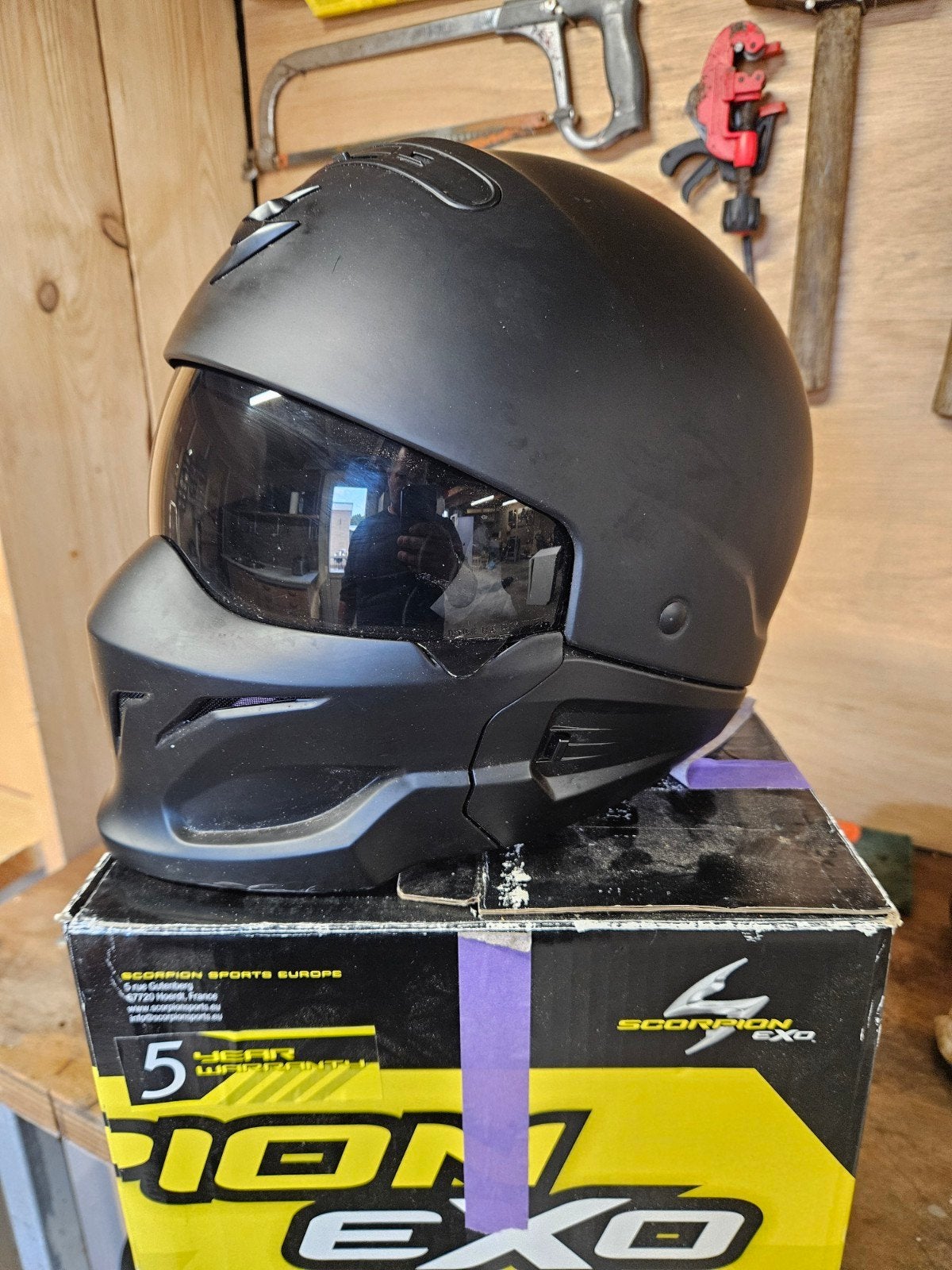 Scorpion EXO-490 Solid Motorhelm Mat Zwart Maat L, Heren, Integraalhelm, L, Tweedehands