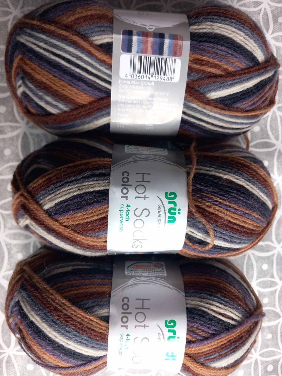 3 Bollen Gründl Hot Socks sokkenwol, Ophalen of Verzenden, Nieuw, Breien of Haken, Wol of Garen