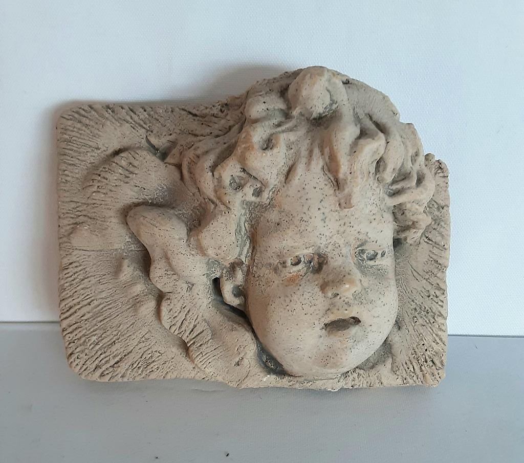 Brocante wandsculptuur Cherubijn/Engel Hayes Parker (2), Antiek en Kunst, Ophalen of Verzenden