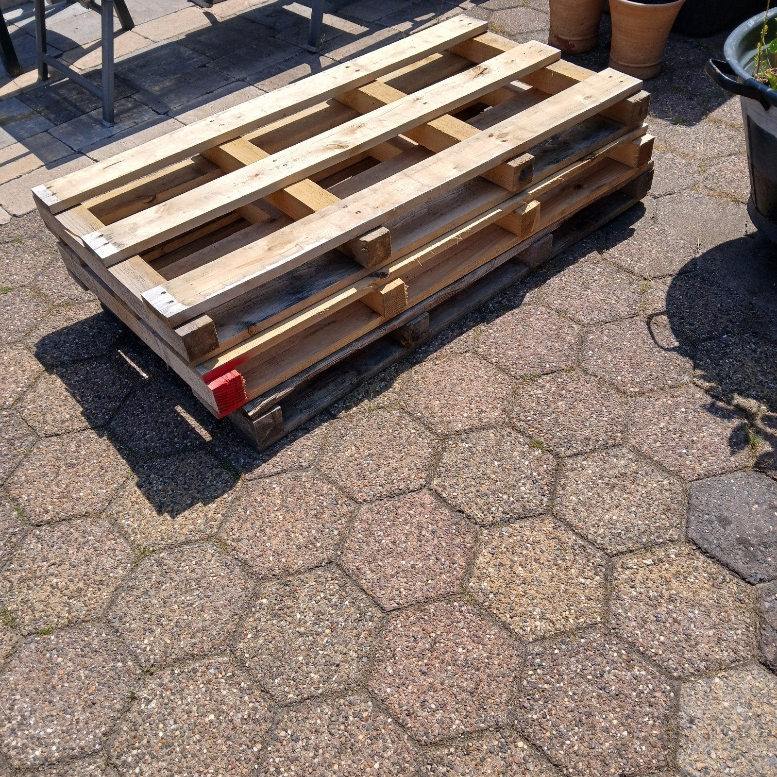 3 pallets, Ophalen of Verzenden, Zo goed als nieuw, Pallet, Minder dan 200 cm