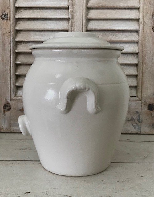 Digoin Sarreguemines grès pot vinaigre olijfolie pot grijs, Ophalen of Verzenden