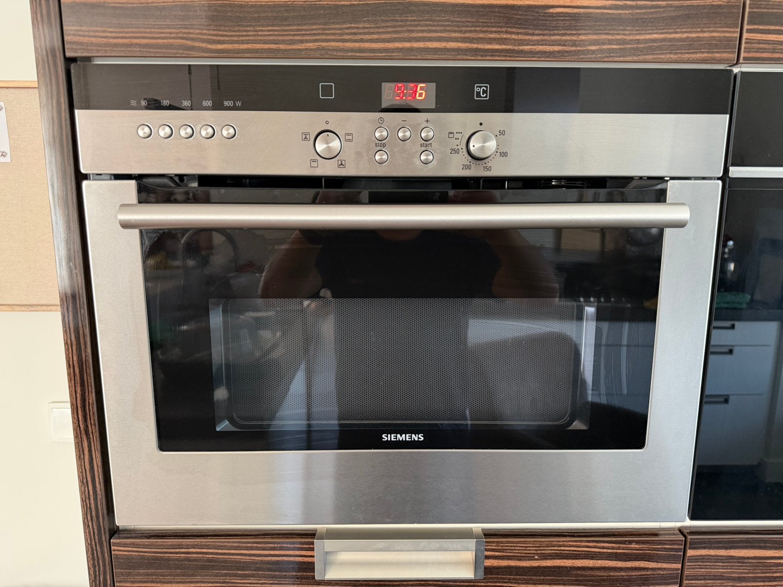Siemens inbouw combimagnetron 45 cm RVS - HB84K550N/06, Witgoed en Apparatuur, Magnetrons, Ophalen, Combimagnetron, Gebruikt, Inbouw