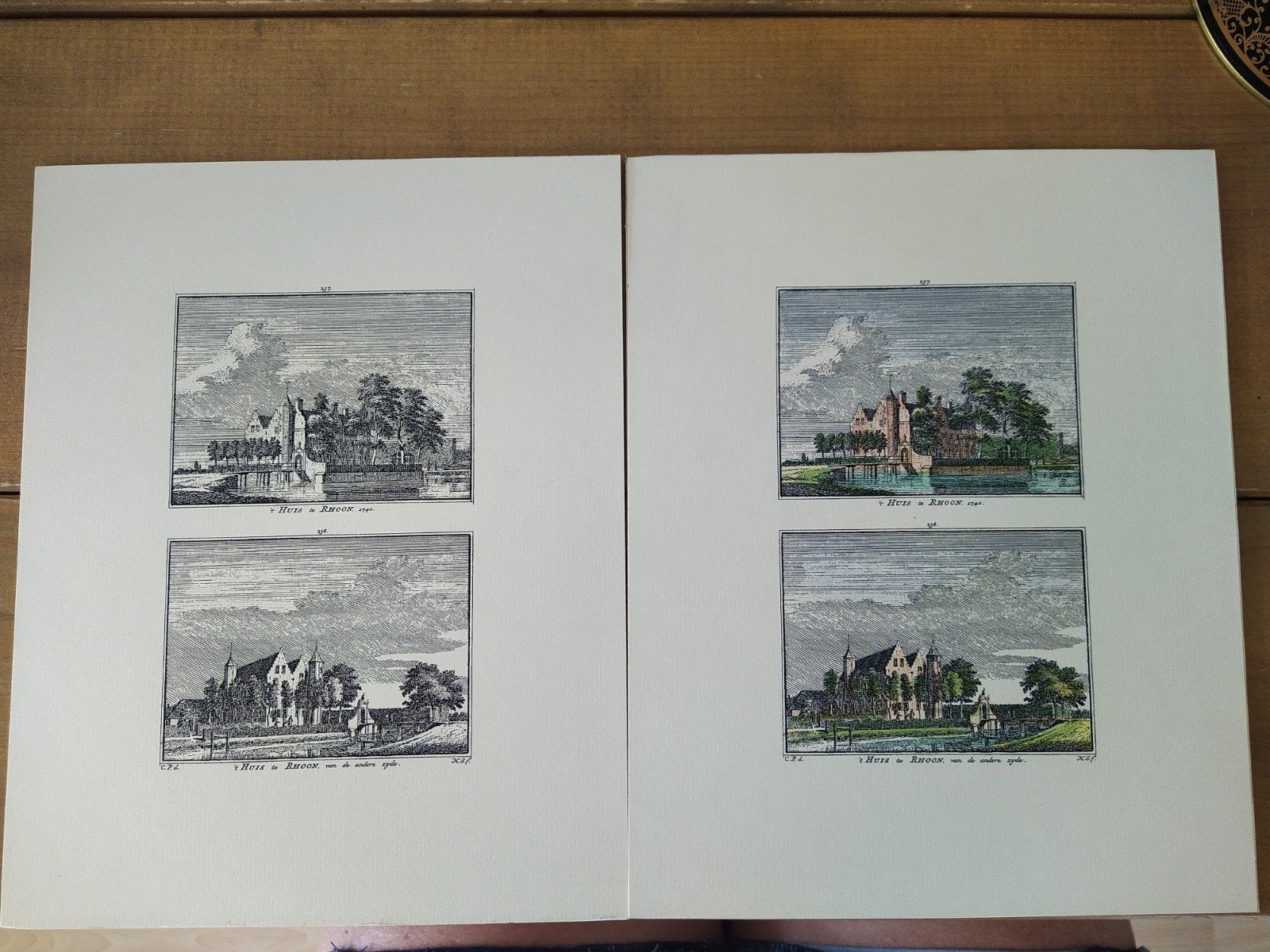 Twee etsen van 't Huis te Rhoon, 1740, Ophalen of Verzenden