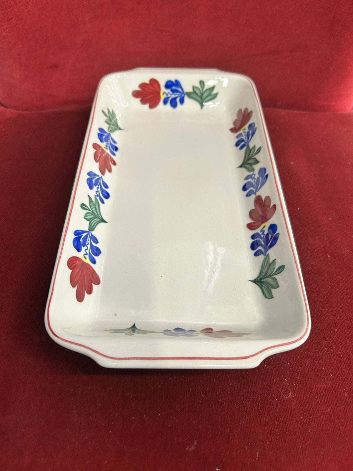 Boch boerenbont Cake of serveerschaal, vintage, Ophalen of Verzenden