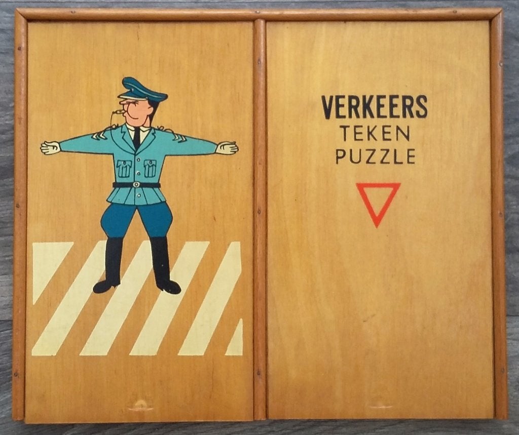 Omstreeks 1950 Verkeersbod Educatief School Puzzel Holland, Ophalen of Verzenden, Minder dan 500 stukjes, Zo goed als nieuw, Legpuzzel
