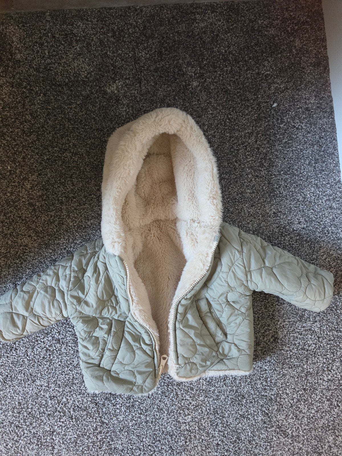 Schattig gewatteerd babyjasje met teddy voering maat 62, Kinderen en Baby's, Ophalen, Zo goed als nieuw, Onbekend, Jongetje of Meisje