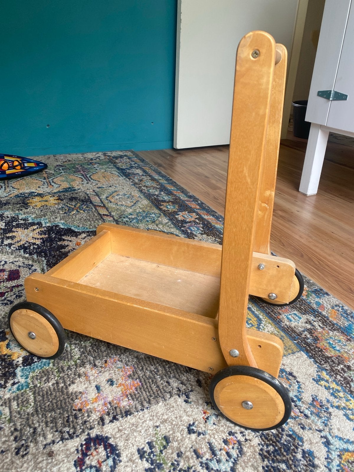 Houten Kinderkarretje, Ophalen, Gebruikt, Overige typen, Met wieltjes