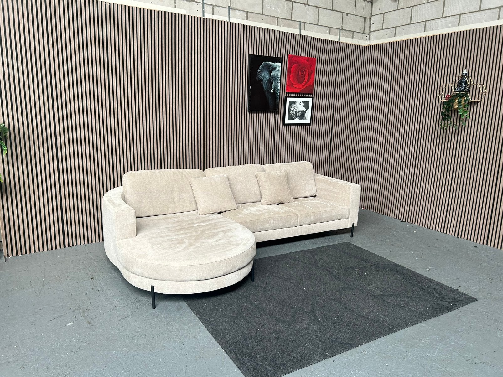 GRATIS LEVERING BEIGE HOEKBANK 300X185 GEREINIGD