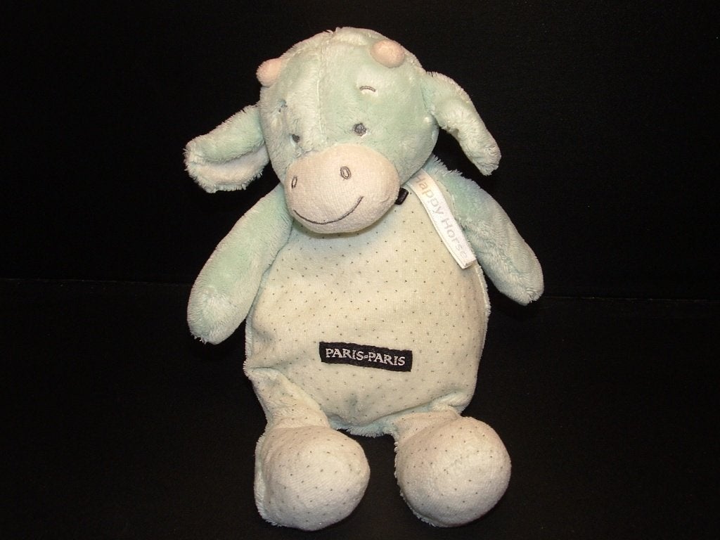 HAPPY HORSE KOE COW CLAIRE PLUCHE MINTGROEN MET VELOURS, Kinderen en Baby's, Speelgoed | Knuffels en Pluche, Ophalen of Verzenden