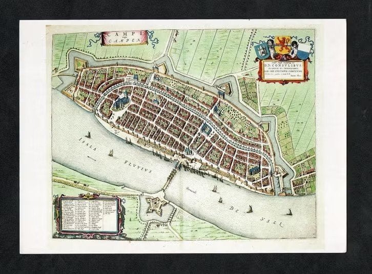 Ansichtkaart Kampen Campen Campi Atlas Blaeu., Ophalen of Verzenden, 1980 tot heden, Ongelopen, Overijssel