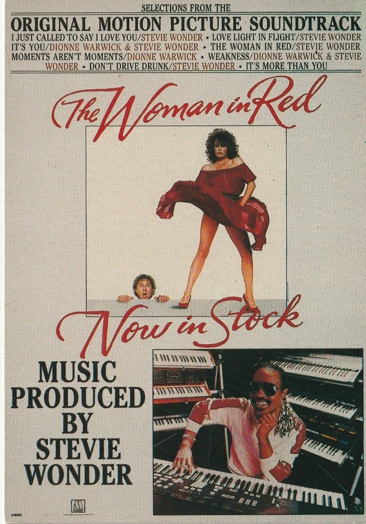 Kaart "The Woman In Red" - Stevie Wonder Soundtrack, Verzamelen, Ophalen of Verzenden, 1980 tot heden, Ongelopen, Sterren en Beroemdheden