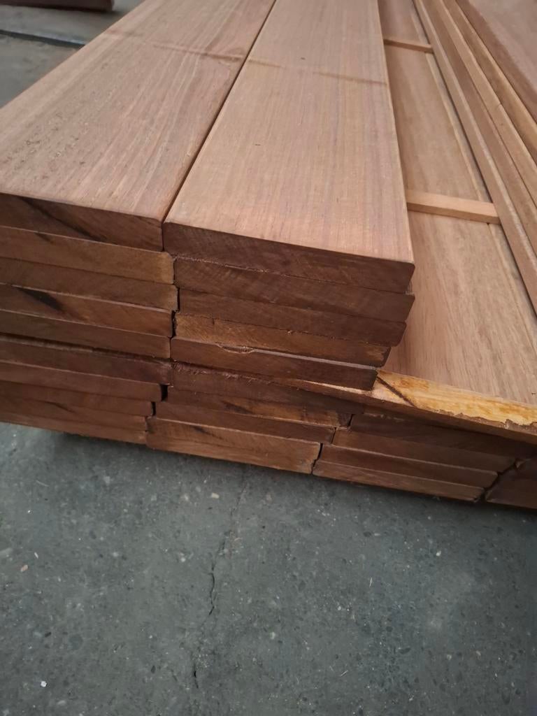 20 stuks hardhout vlonderplanken 185 cm bezorgen mogelijk, Ophalen, Nieuw, A, Hout