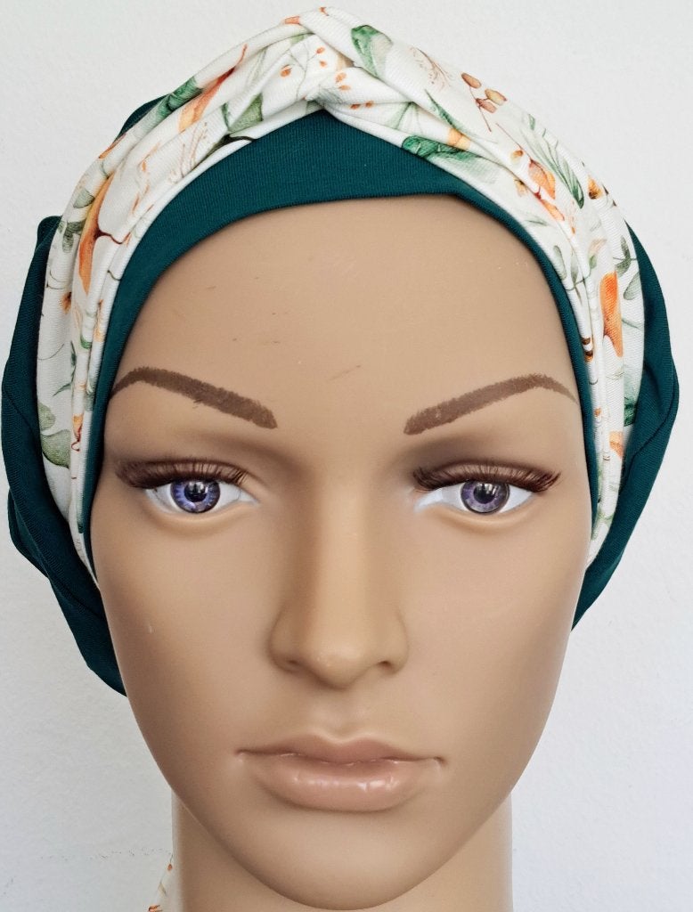 Chemo/haarverlies tricot muts met sjaal no 37 A., Anna, Maat 42/44 (L), Nieuw, Ophalen of Verzenden