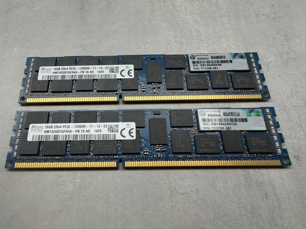Dimm geheugen SKHynix 16Gb 2Rx4 PC3L 12800R (SERVER ONLY), SK Hynix, Gebruikt, Verzenden, Server