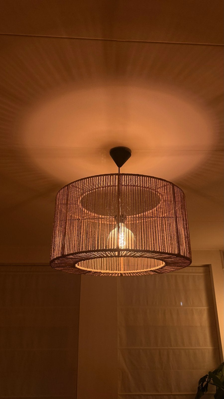 Rotan hanglamp maat L, Ophalen, Gebruikt, Natuurlijk materiaal, E27 (groot)