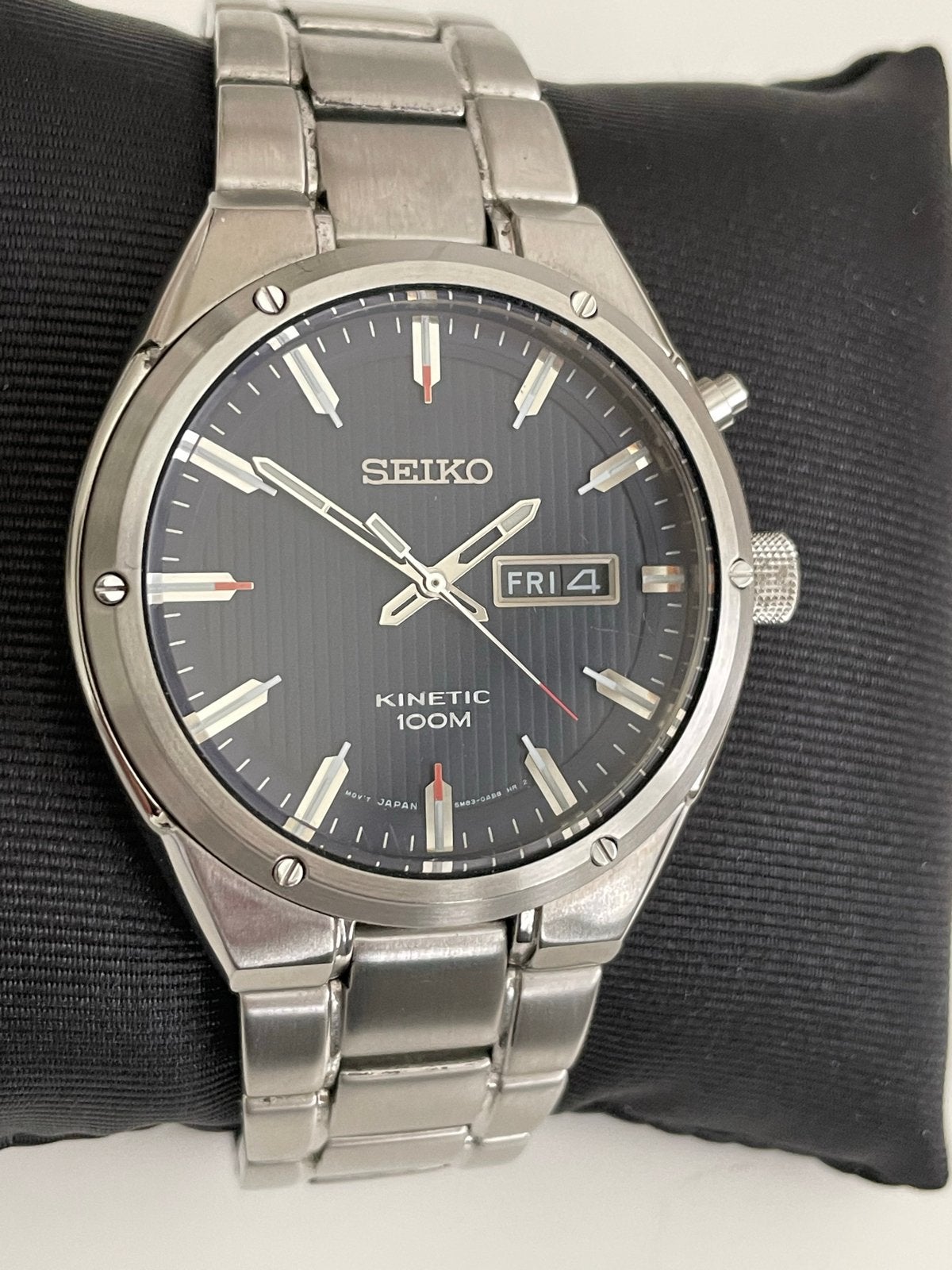 Seiko Kinetic 100M Herenhorloge - Full set met glasbodem, Sieraden, Tassen en Uiterlijk, Staal, Polshorloge, Ophalen of Verzenden