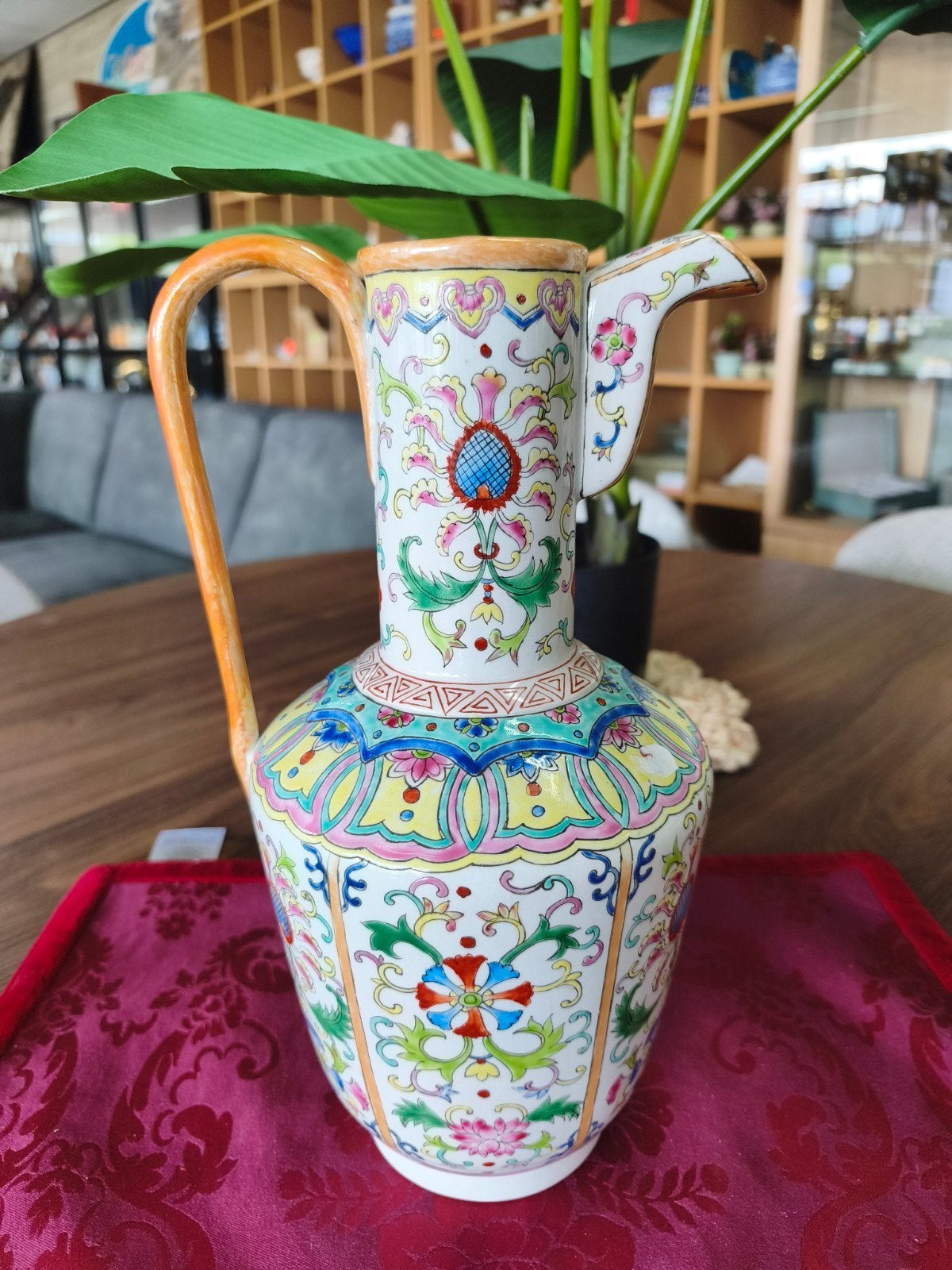 Chinese Porseleinen Schenkkan / Ewer met Oor en Tuit (32 cm, Ophalen of Verzenden