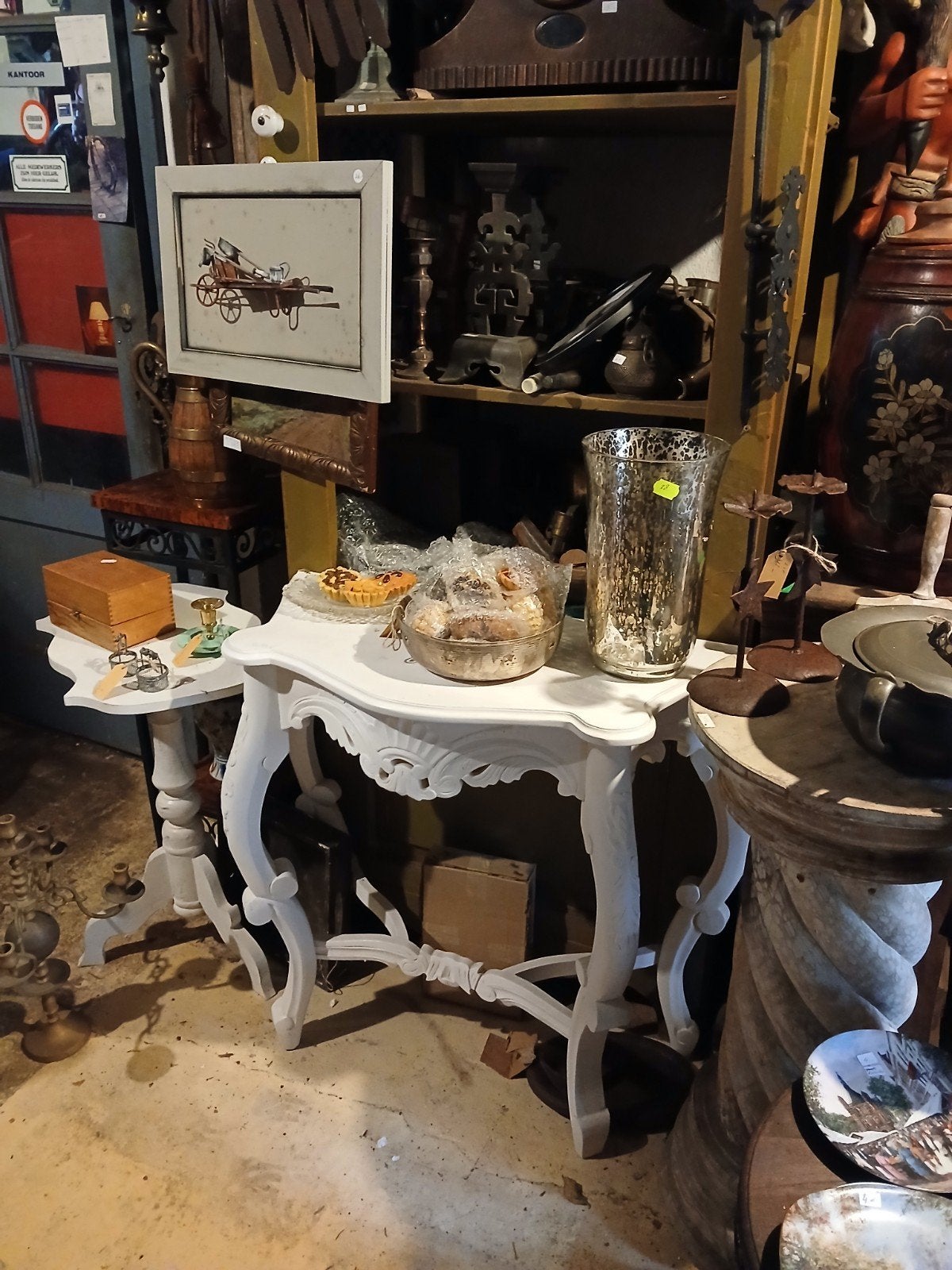 Barokke bijzettafel sidetable maantafel antiek vintage stijl, Ophalen