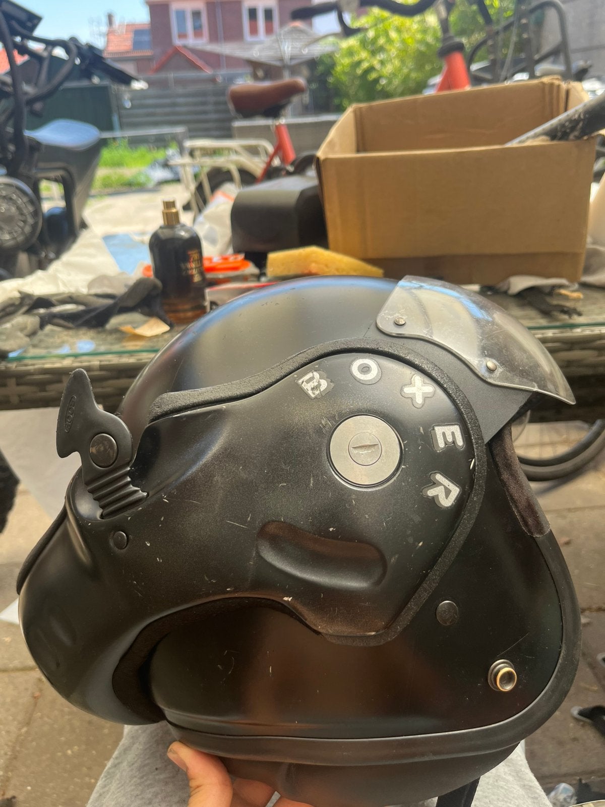 Boxer helm, Fietsen en Brommers, Ophalen of Verzenden, Zo goed als nieuw