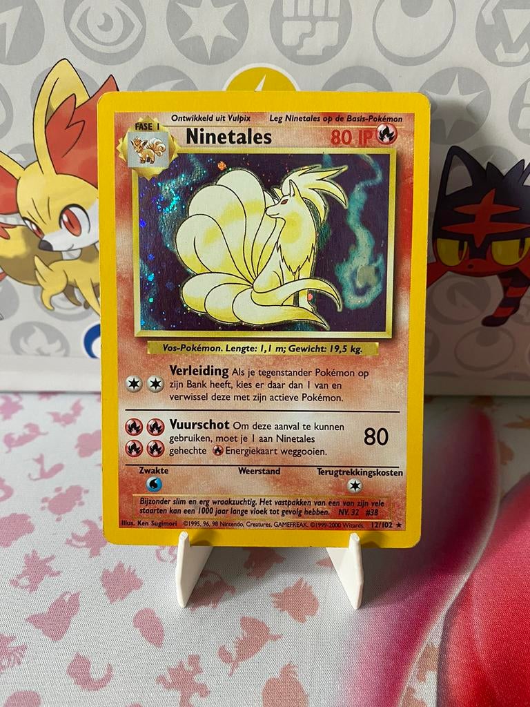 POKEMON NINETALES BS 12 DUTCH HOLO GOOD, Verzenden, Zo goed als nieuw