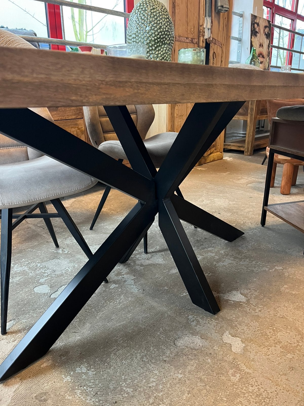 Magazijn leegverkoop boomstamtafel mangohout matrix zwart, Hout, Nieuw, Ophalen of Verzenden, Info@wkhome.nl