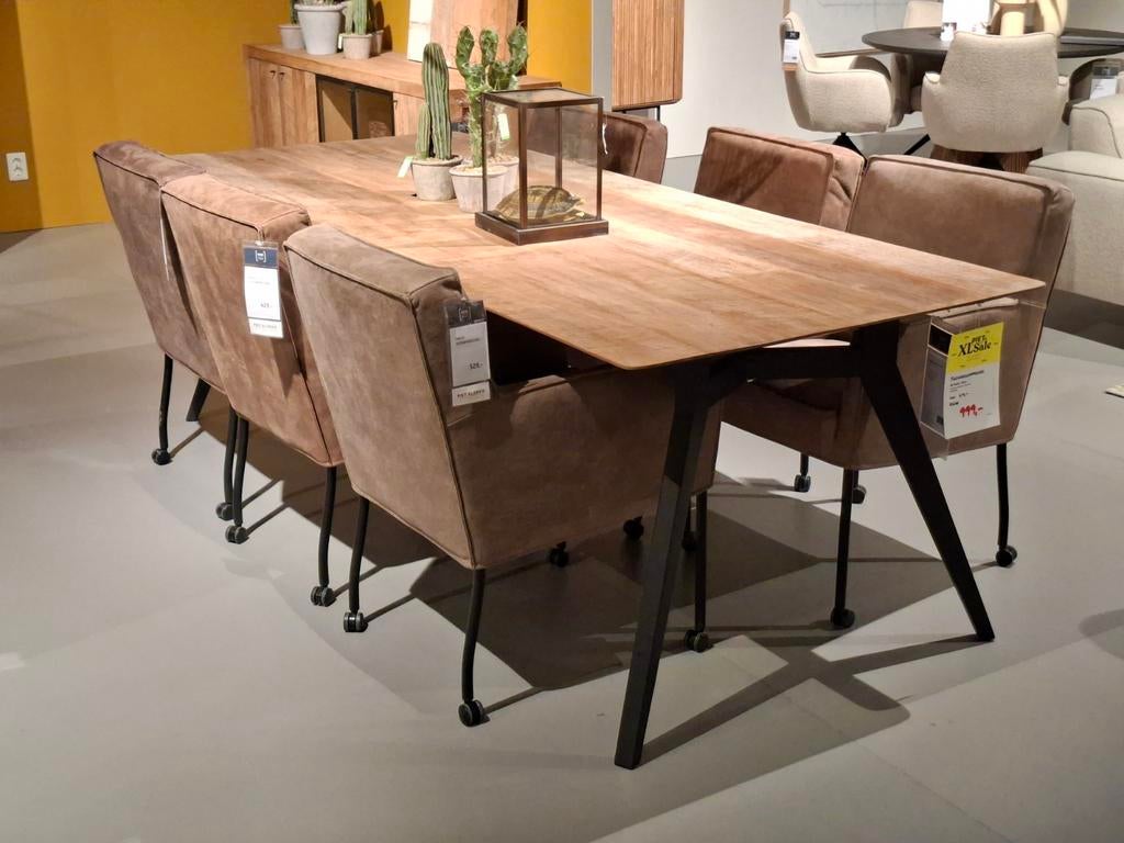 Showroommodel Eetkamertafel Ubud teakhoud, Ophalen, Teakhout, Rechthoekig, Nieuw