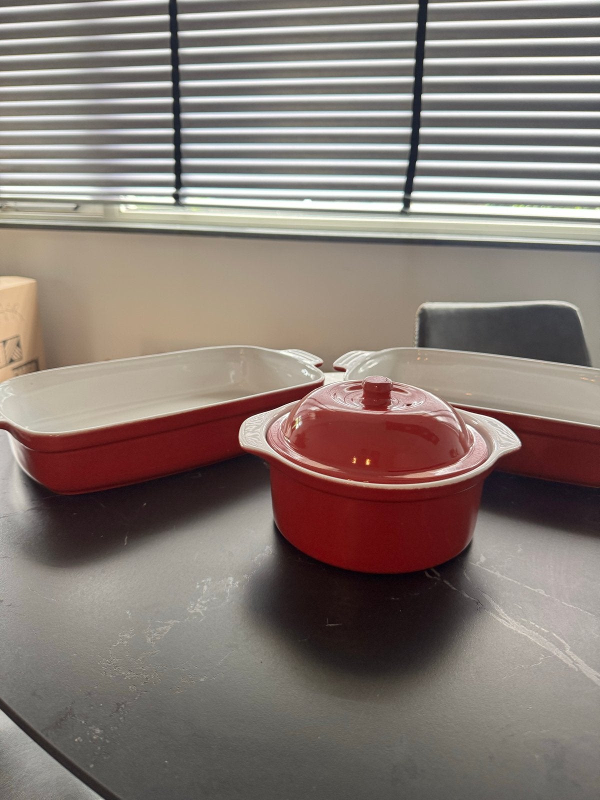 Mama Cucina Ovenschalen Set - Rood Keramiek, Ophalen, Overige typen, Zo goed als nieuw, Steen/keramiek