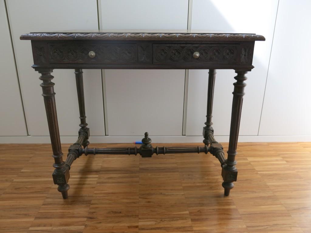 Antieke eikenhouten schrijftafel ca 1900, Antiek en Kunst, Ophalen
