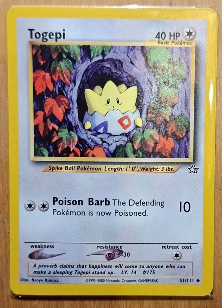 Vintage pokemonkaart Togepi, Verzenden, Zo goed als nieuw, Losse kaart