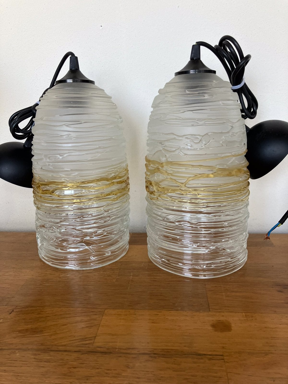 2 mooie hanglampen.  Murano glas achtig., Ophalen of Verzenden, Zo goed als nieuw, Glas